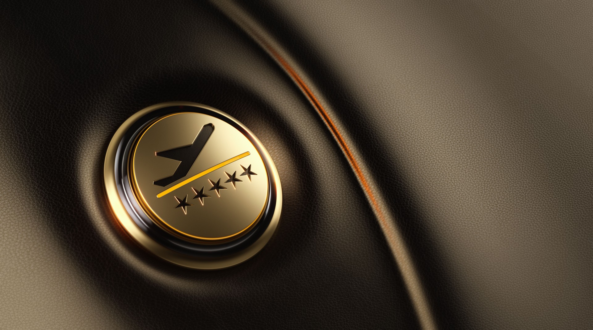 Car Start Button On Dashboard - First Class Travel Concept